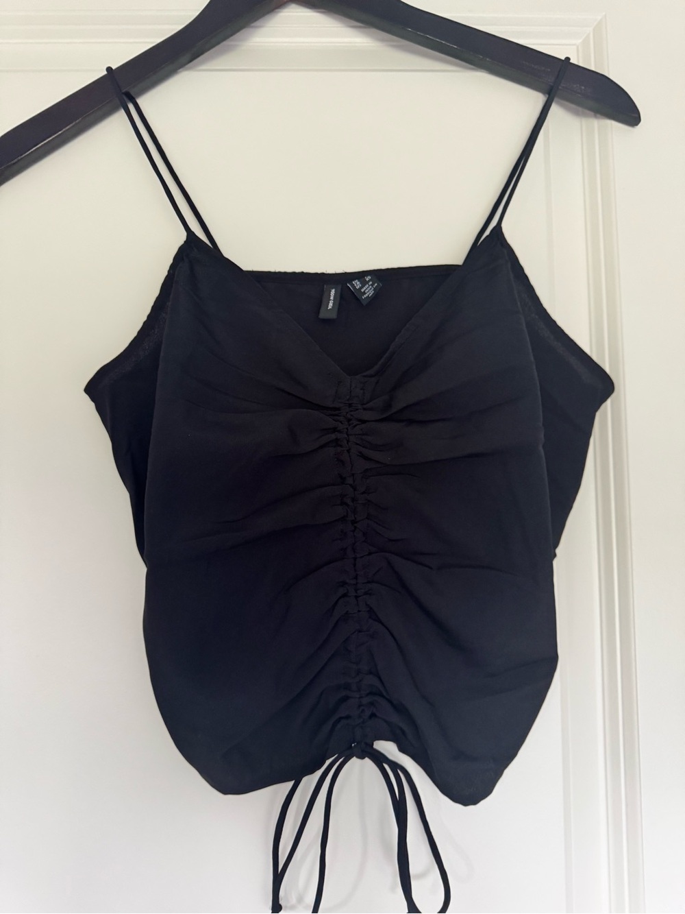 Vero Moda Black Ruched Spaghetti Strap Cami